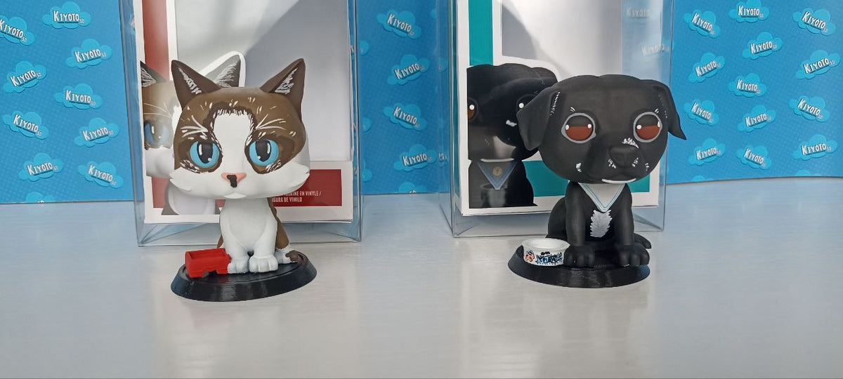 Figuras de mascotas estlo Pop pintadas a mano